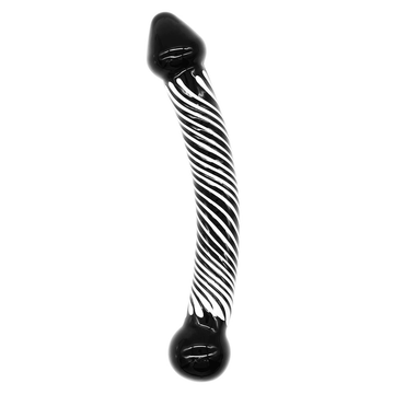 Women's Classic Dildo with Zebra Pattern / Adult Crystal Glass Masturbator - EVE's SECRETS